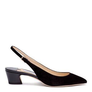 JIMMY CHOO BLACK SUEDE  SLING-BACK PUMPS SIZE 40 WOMENS
